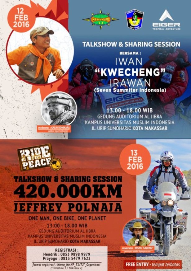 Talkshow-Dunia-Petualang-Eiger-7-Summits-Expedition-Jeffrey-Polnaja-UMI-Makassar-Februari-2016